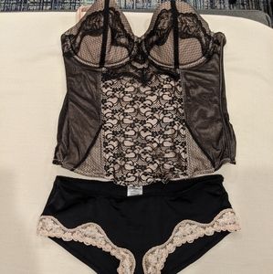 BOGO H&M Stretch Sateen Lace Lined Bustier Bikini
